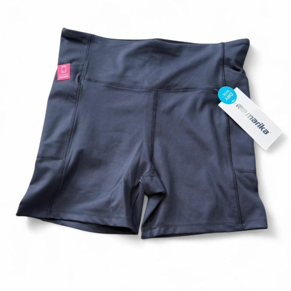 Marika Ombré Blue High Waist Biker‎ Shorts